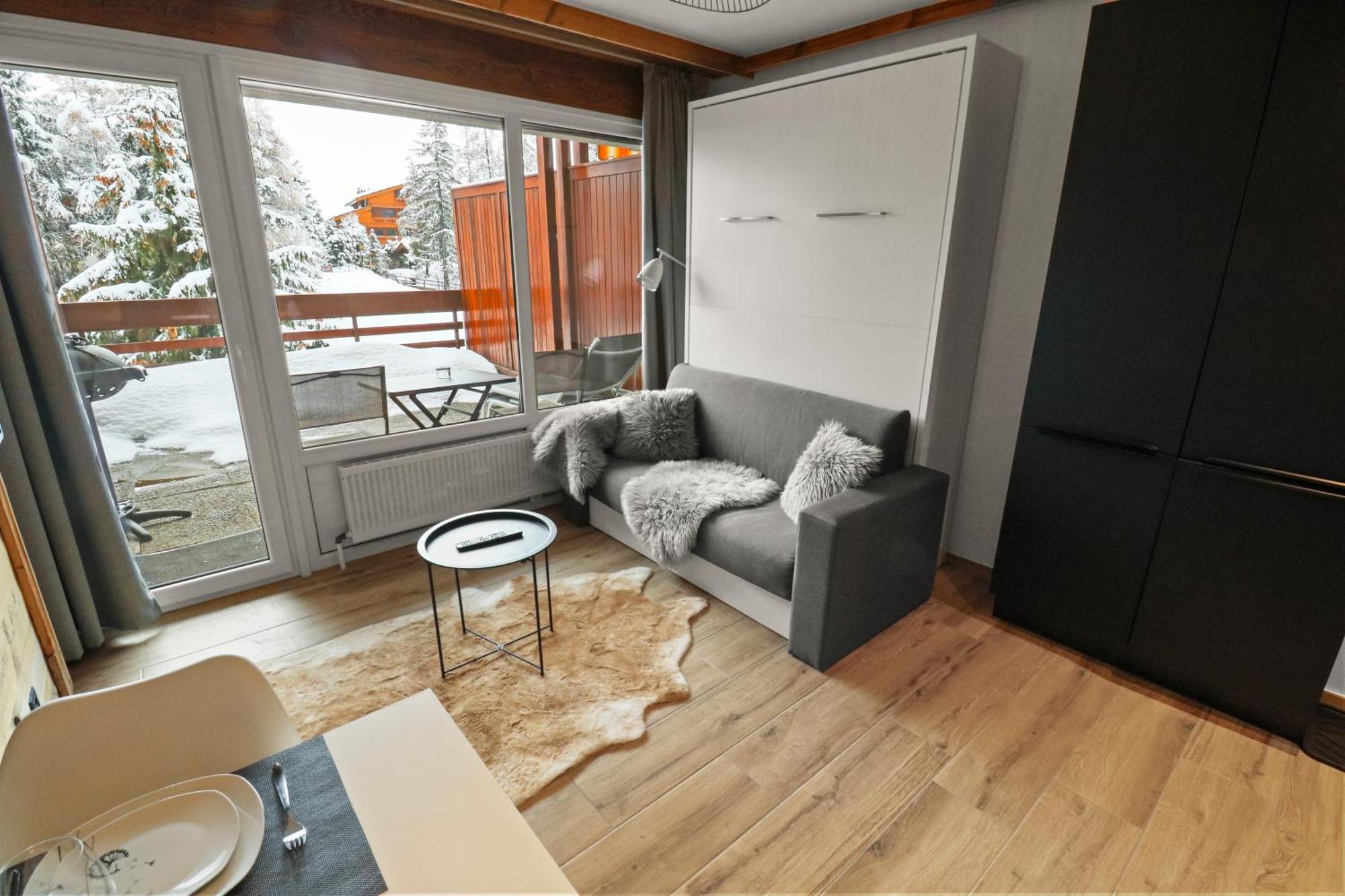 Joli Studio Avec Parking Gratuit Crans-Montana Esterno foto